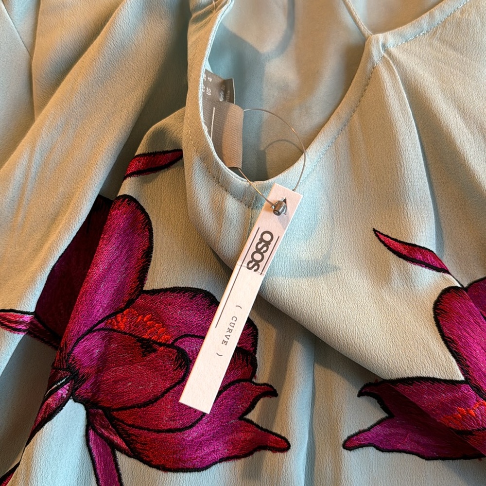 NWT light blue embroidered dress - Picture 4 of 4
